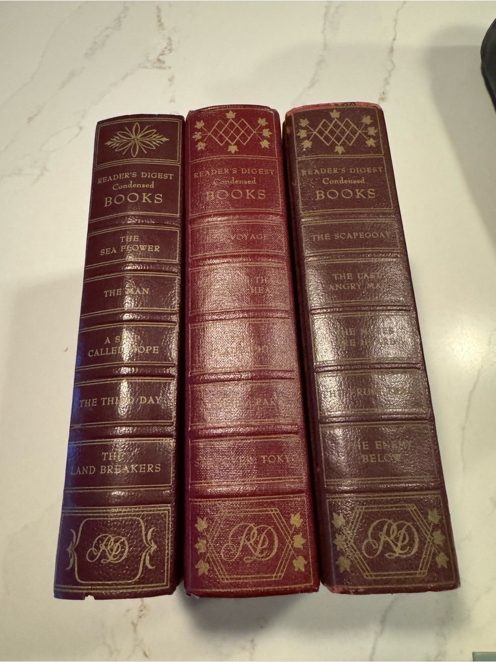 Reader's Digest Condensed Books Burgundy Leather Set - Classic Home Accent